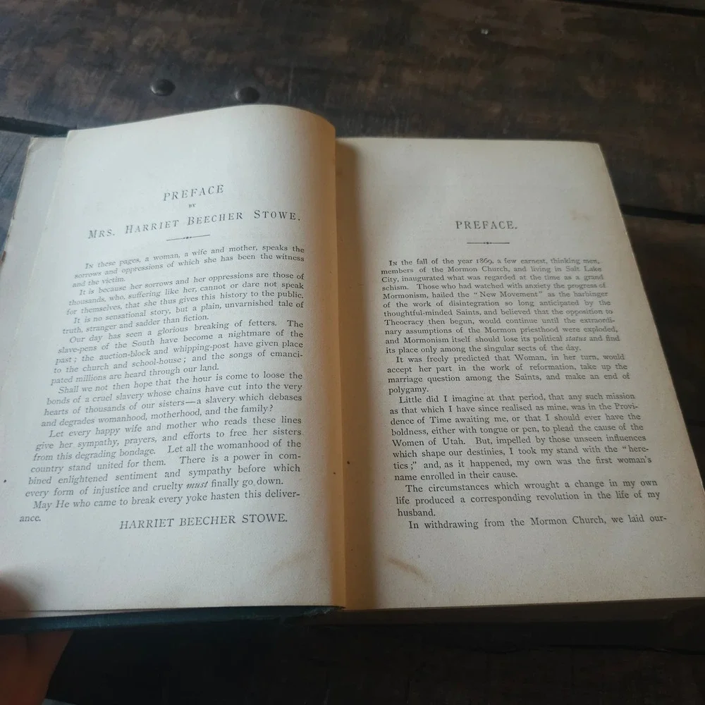 1874 Tell It All Mrs TBH Stenhouse Mormonism Harriet Beecher Stowe Antique Book
